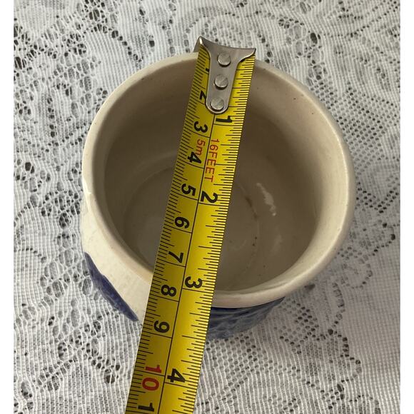 “Old Sleepy Eye” Porcelain Open Sugar Bowl Cobalt & Gray - Picture 7 of 7